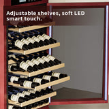 Nuvia 56-Bottle 7.5 Cu.Ft Single-Zone Multi-Tiered Wooden Wine Cooler Cabinet With Humidity And Temperature Controls (SAK73195)