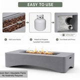 Alora 56-Inch 50K BTU Outdoor Modern Propane Fire Pit Table (SAK56830)