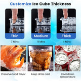 Free-Standing Built-In Undercounter Ice Maker-Silver