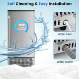 Free-Standing Built-In Undercounter Ice Maker-Silver