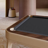 IN STOCK The Morris Modern Slate Leather Pool Table By White Billiards - Oatmeal Leather - Makassar Wood Rails