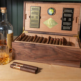 Cigar Humidor - Black Walnut with Spanish Cedar Lining - 80 Capacity