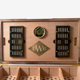 Cigar Humidor - Black Walnut with Spanish Cedar Lining - 80 Capacity