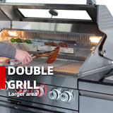 Montclair 58-Inch 6-Burner 96K BTU Gas Outdoor Liquid Propane Grill Island With Wine Cooler And Rotisserie (SAK31642)