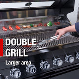 Avalon 43-Inch 6-Burner 85K BTU Outdoor BBQ Kitchen Grill Island With Wine Fridge, Rotisserie Kit, And Sink (SAK23864)