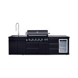 Castelle Flame Summit 6-Burner 85000 BTU Liquid Propane Grill Island With Sink And Fridge (SAK59238)
