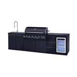 Castelle Flame Summit 6-Burner 85000 BTU Liquid Propane Grill Island With Sink And Fridge (SAK59238)