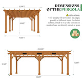 Alora Large Outdoor Cedar Wood Pergola Kit With Slatted Roof (SAK31064)