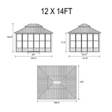 Oasis Luxury Heavy-Duty Hardtop Sunroom With Aluminum Frame And LED Lights (SAK79102)