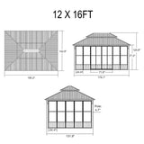 Oasis Luxury Heavy-Duty Hardtop Sunroom With Aluminum Frame And LED Lights (SAK79102)
