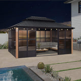 Oasis Luxury Heavy-Duty Hardtop Sunroom With Aluminum Frame And LED Lights (SAK79102)