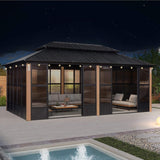 Oasis Luxury Heavy-Duty Hardtop Sunroom With Aluminum Frame And LED Lights (SAK79102)