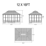 Prestige Premium Hardtop Double Top Outdoor Patio Solarium Sunroom (SAK43078)