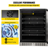 Premium 5.3 Cu.Ft Single Door Stainless Steel Built-In Wine Beverage Undercounter Refrigerator (SAK95276)