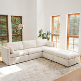 CHITA Oversized Modular Cloud Sectional Sofa, FSC Certified U Shaped Sectional Couches for Living Room, 112 inch Width, 5 Seat Modular Sofa Includes 2 Storage Ottomans, Linen