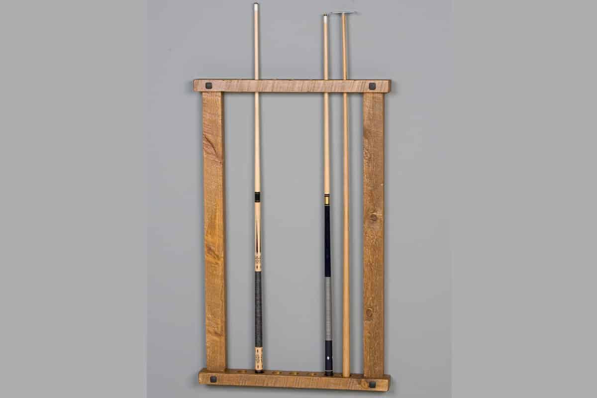 Barnwood Wall Framed Cue Rack