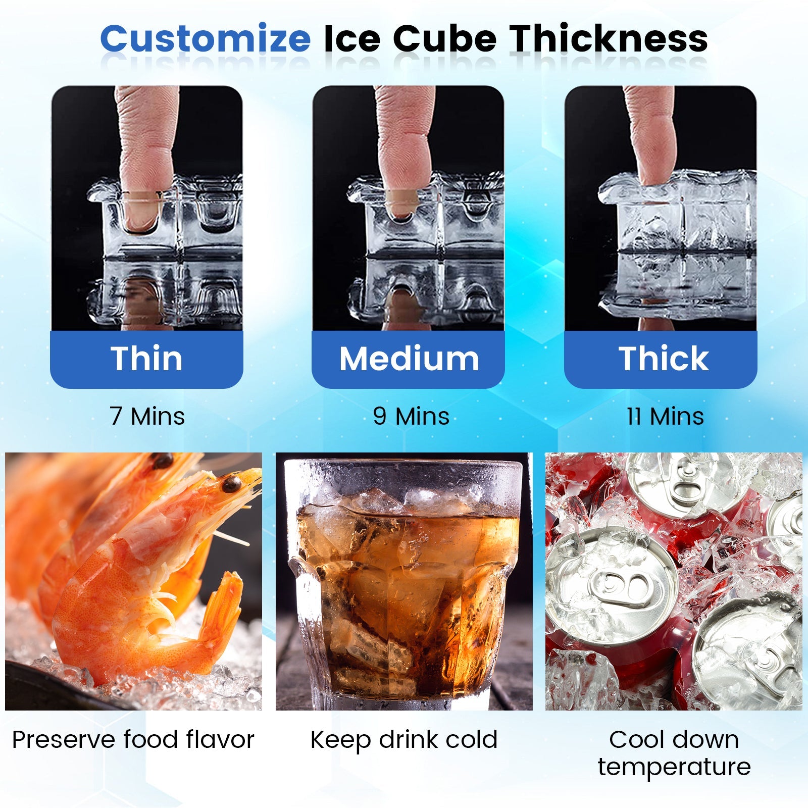 Free-Standing Built-In Undercounter Ice Maker-Silver