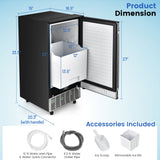 Free-Standing Built-In Undercounter Ice Maker-Silver