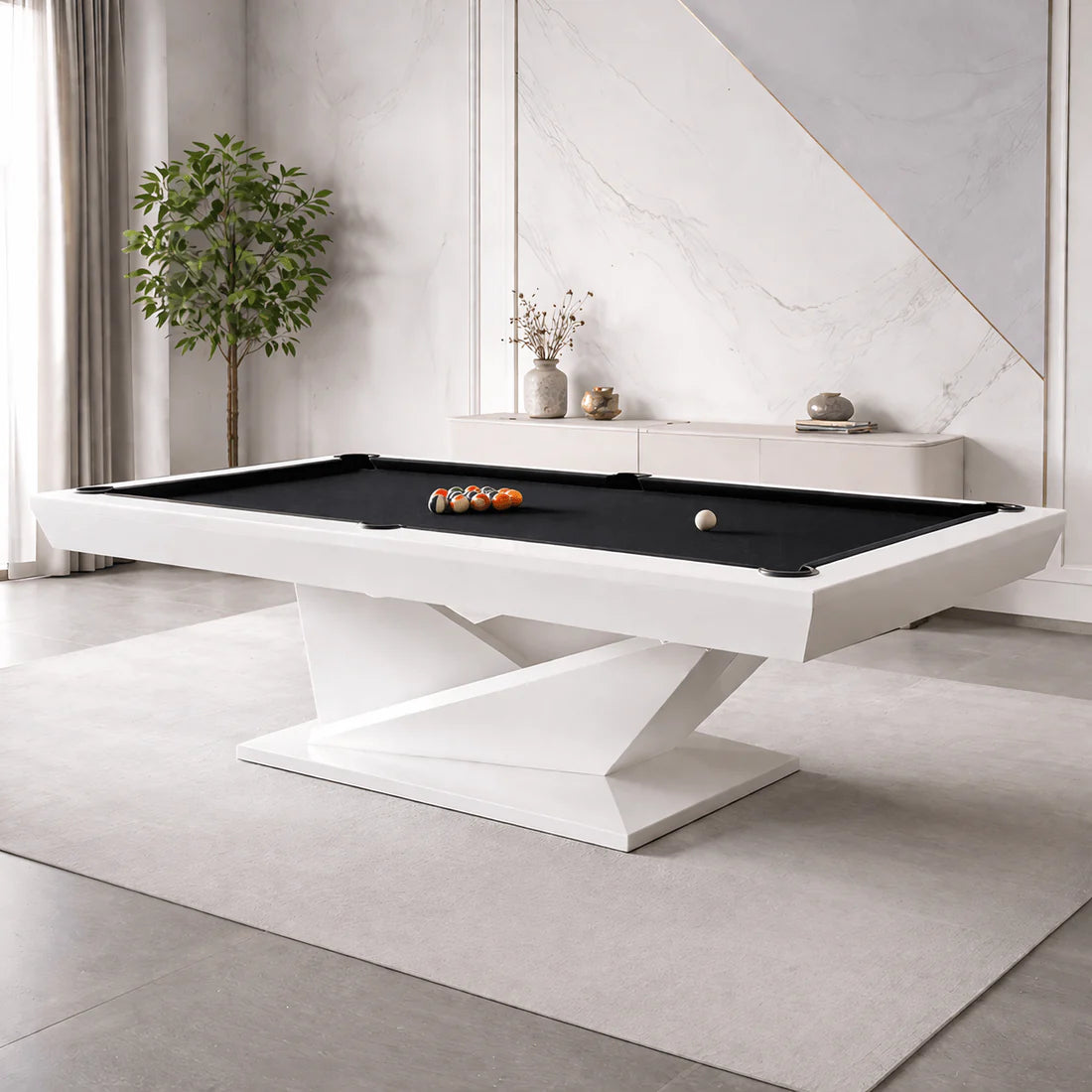 White Billiards Kyoto Modern Slate Pool Table