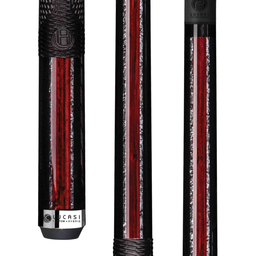 Lucasi Pinnacle Midnight Black with 2-stripe Cocobolo and silver crush, pinnacle shaft