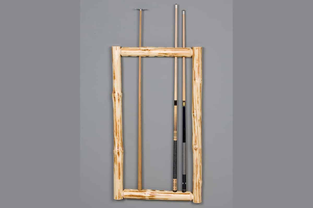 Log Wall Framed Cue Rack