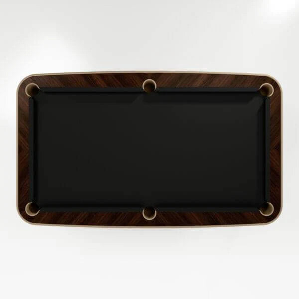 IN STOCK The Morris Modern Slate Leather Pool Table By White Billiards - Oatmeal Leather - Makassar Wood Rails