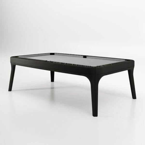 IN STOCK The Morris Modern Slate Leather Pool Table By White Billiards - Oatmeal Leather - Makassar Wood Rails