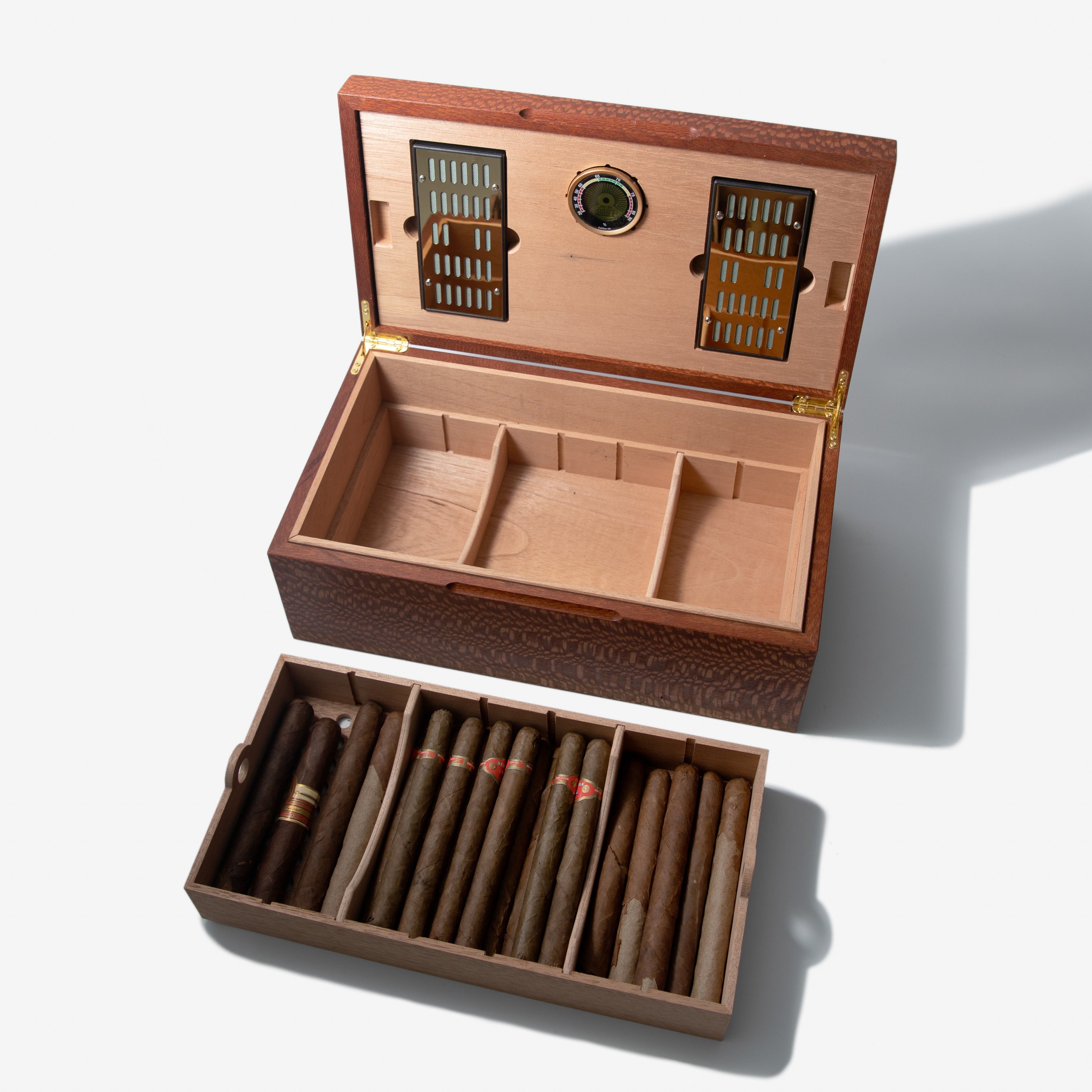 Cigar Humidor - Lacewood with Spanish Cedar Lining - 80 Capacity