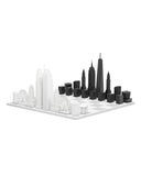 Chess Set Acrylic NEW YORK vs LOS ANGELES with Marble Hatch Board