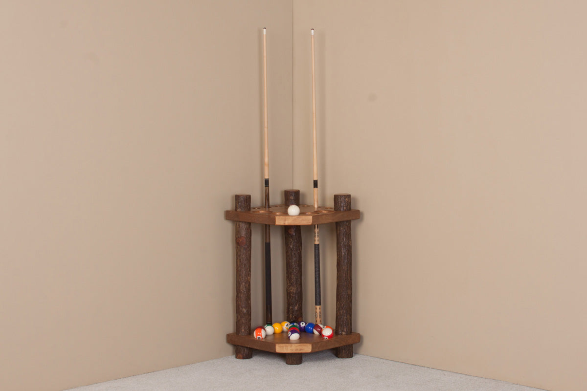 Sawtooth Hickory Corner Cue Rack