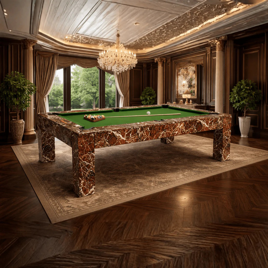 White Billiards Scarlett Modern Slate Pool Table