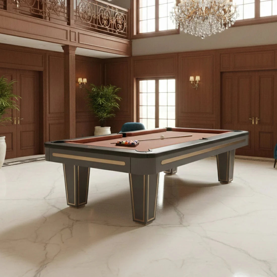White Billiards Victor Modern Slate Pool Table