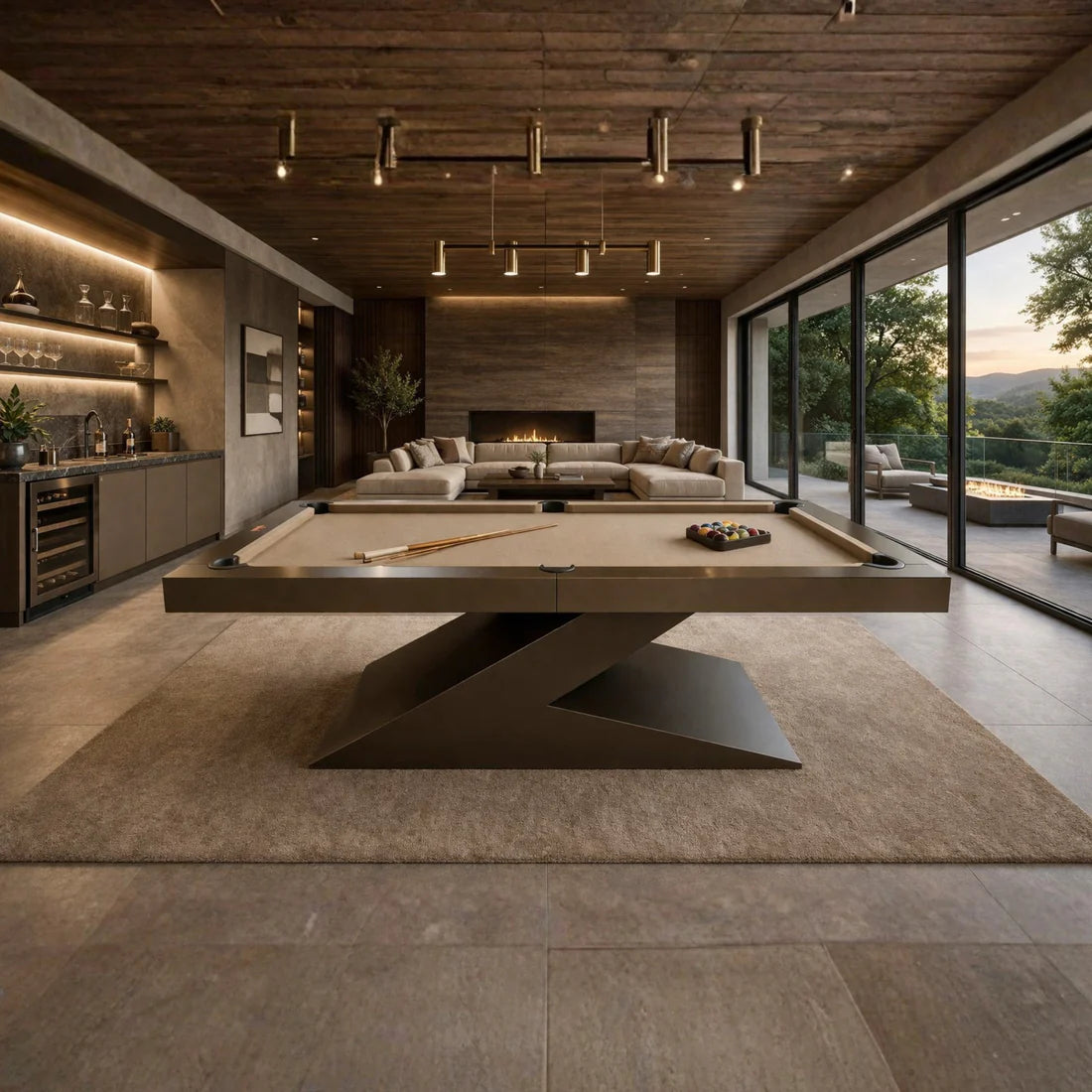 White Billiards Zane Modern Slate Pool Table