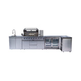 Montclair 58-Inch 6-Burner 96K BTU Gas Outdoor Liquid Propane Grill Island With Wine Cooler And Rotisserie (SAK31642)
