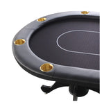Premium 96-Inch 10-Player Oval Poker Table With Cup Holders (SAK51874)