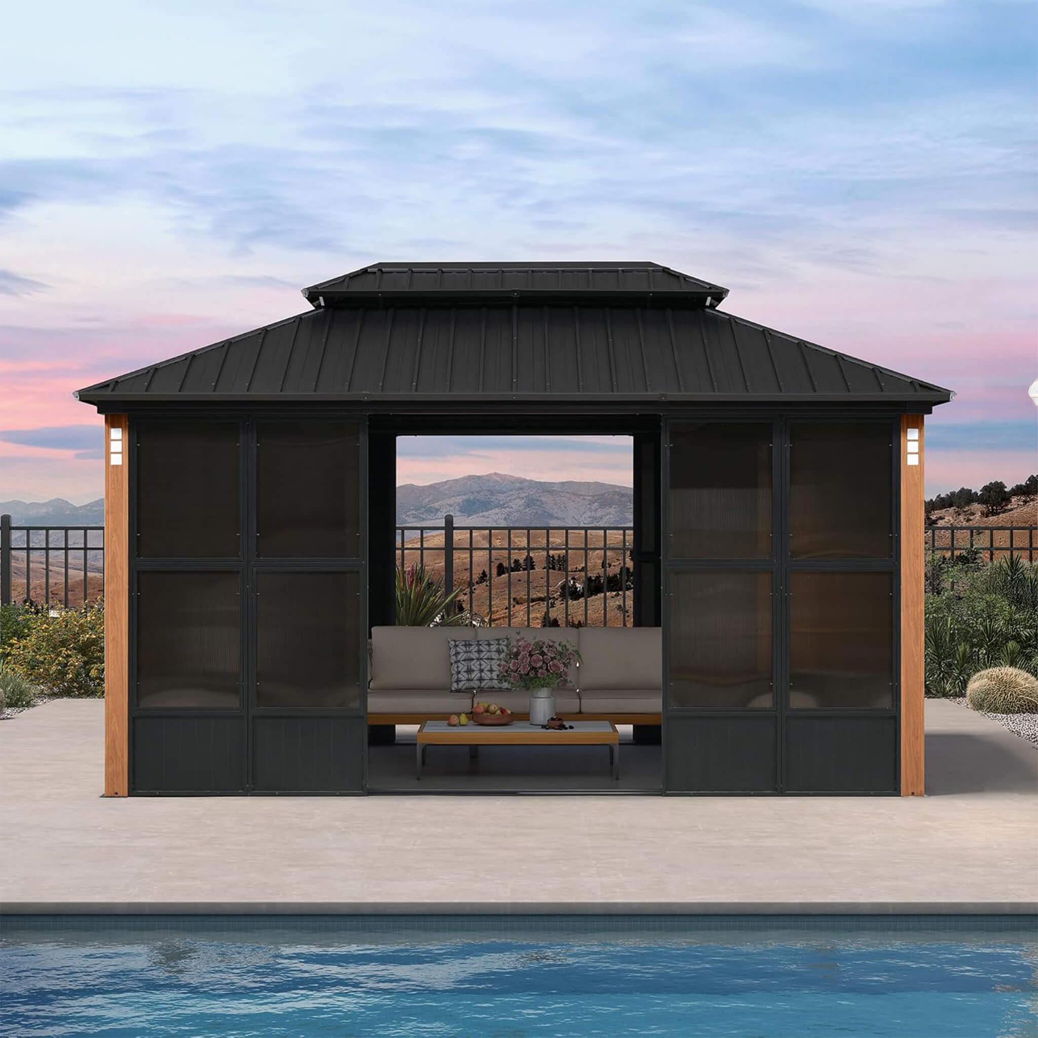 Prestige Premium Hardtop Double Top Outdoor Patio Solarium Sunroom (SAK43078)