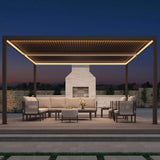 Alora Premium Outdoor Aluminum Louvered Patio Pergola With LED Lights [PERGOLA ONLY] (SAK24896)