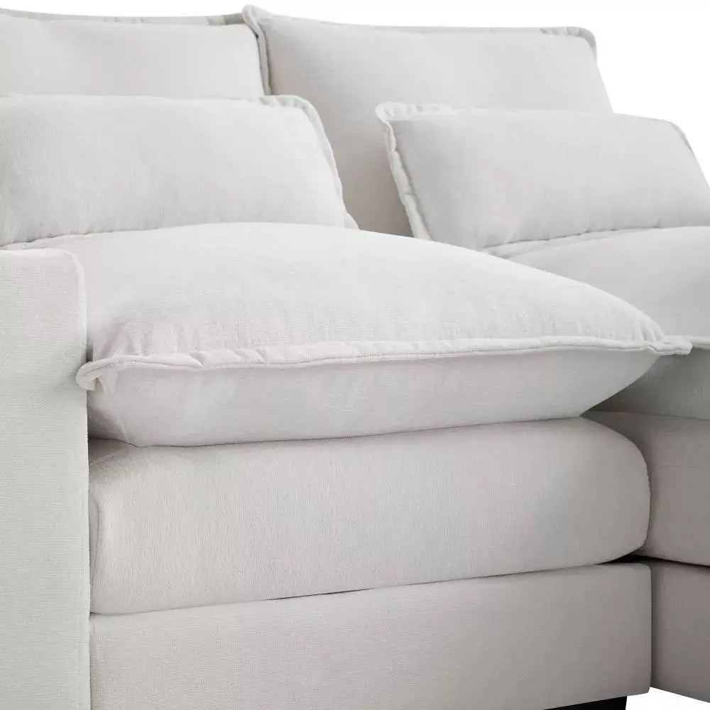 Modern Chenille U Shaped Sectional Console Couch