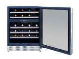 TrueFlame 24-Inch 5.3 Cu. Ft. Outdoor Rated Dual Zone Wine Cooler
